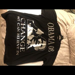 2008 Obama t shirt metallic silver XL rare vintage